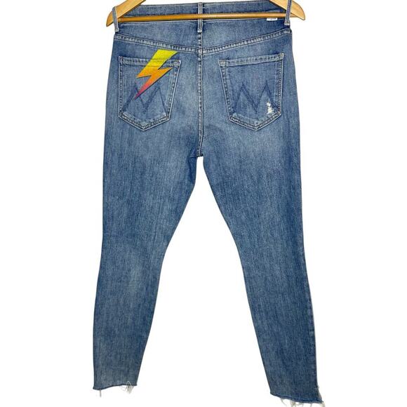 Mother The Stunner Ankle Step Fray Jeans sz 29 Helter Skelter skinny high-rise - Picture 4 of 13
